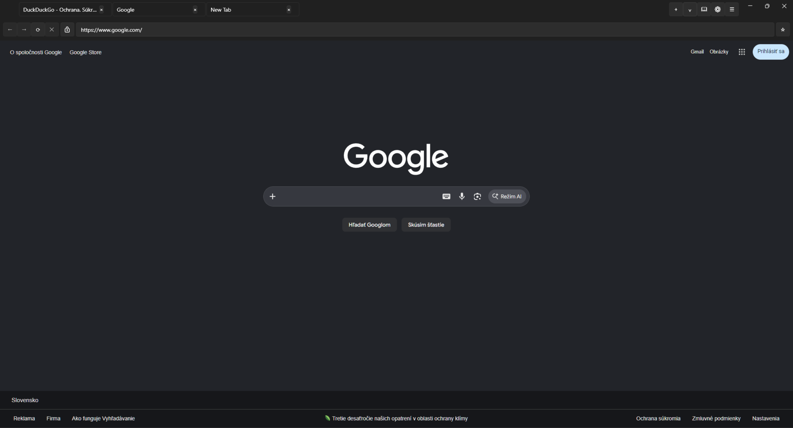Twix Browser desktop window — minimalist native Windows browser with dark workspace